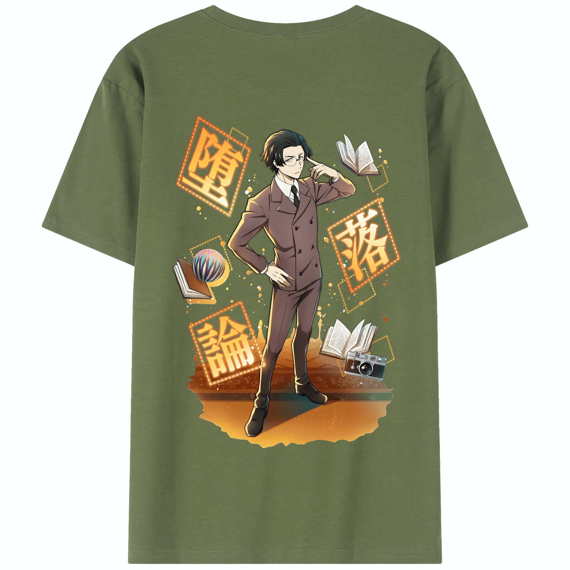 （画像用） 文豪ストレイドッグス Bungo Stray Dogs 綿100％半袖Tシャツ（背面プリント）